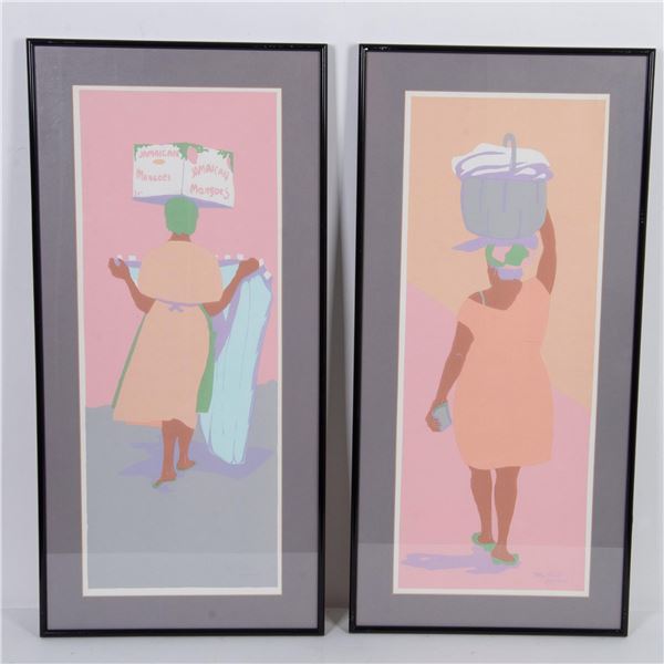 May Waul, Pair of Gouache on Paper Jamaican Paintings