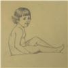 Image 2 : Original Graphite Drawing on Paper, Nude of a Sitting Girl