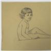 Image 4 : Original Graphite Drawing on Paper, Nude of a Sitting Girl
