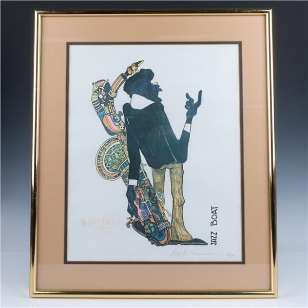 Ferdie Pacheco Lithograph, Jazz Boat, Signed