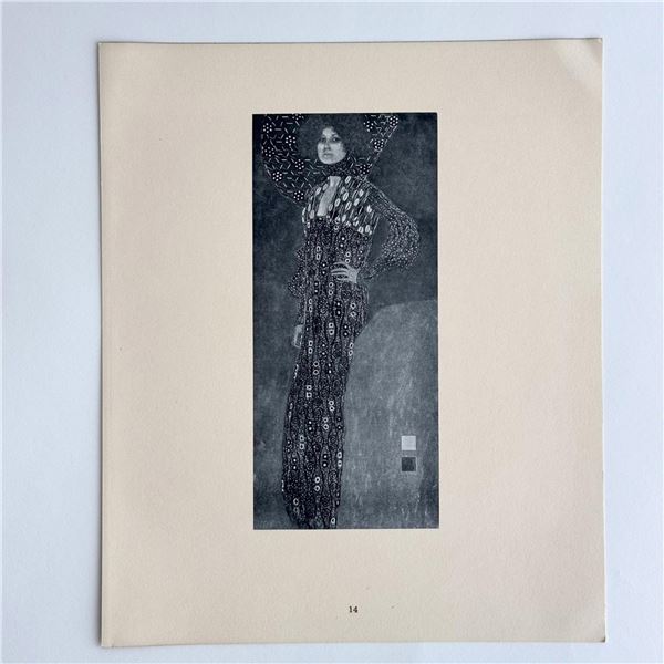 Gustav Klimt (After) Antique Art Nouveau Collotype on Paper