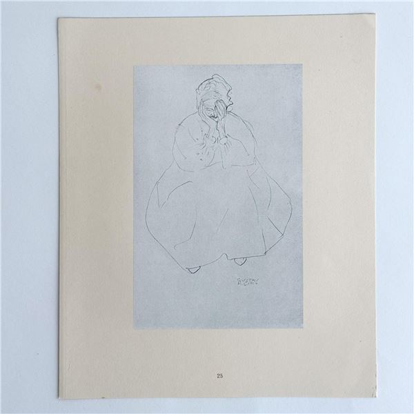 Gustav Klimt (After) Antique Art Nouveau Collotype on Paper