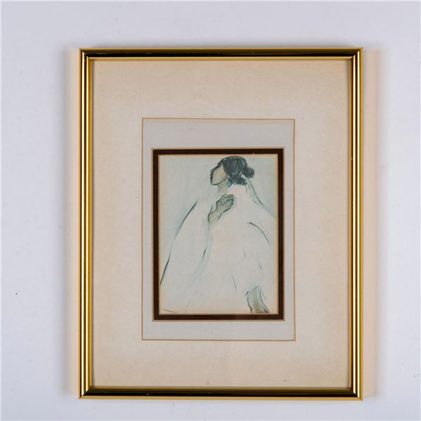 After R.C. Gorman, Offset on Paper, Navajo Woman