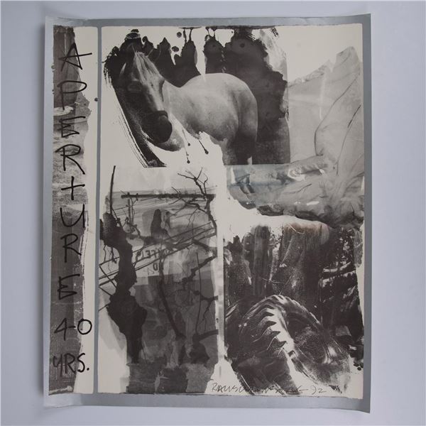 Robert Rauschenberg, Offset B&W Lithograph on Paper