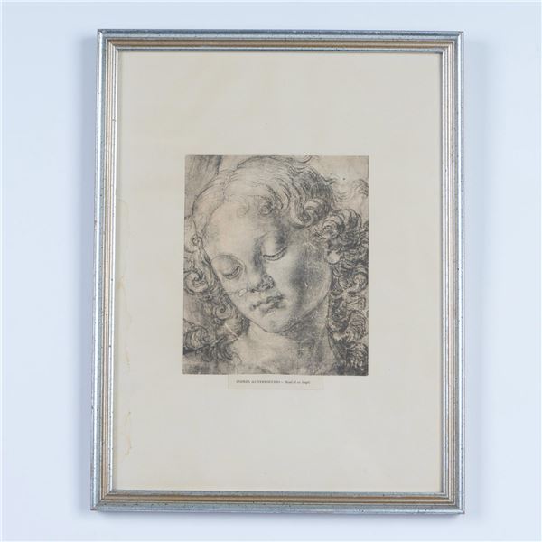 Andrea del Verrocchio (Aft.) Print on Paper, Head of Angel