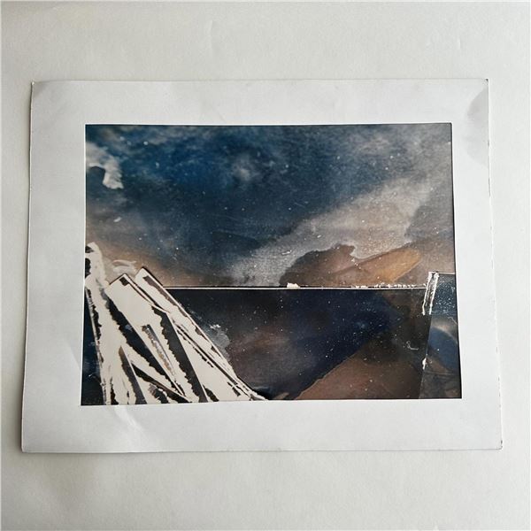 Original Large Abstract Color Photograph on Paper, Signed