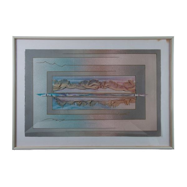 One-of-a-Kind 3-D Wall Art Hand Painted Collage, Signed