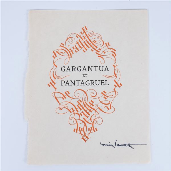 Gargantua et Pantagruel Title Page Color Lithograph on Paper