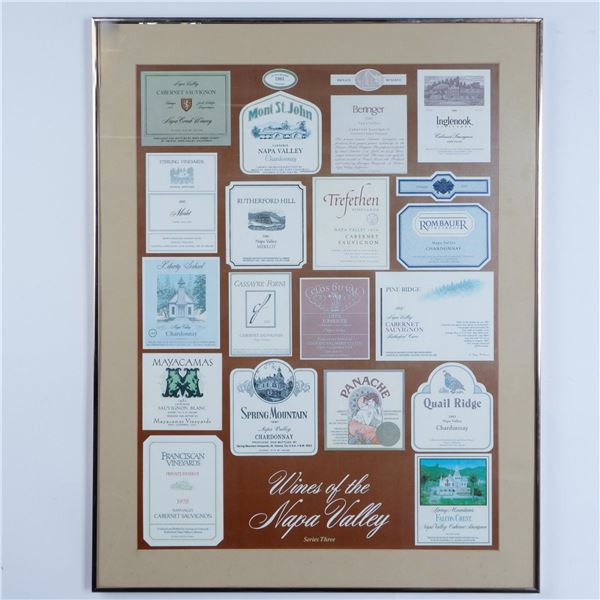 Wines of the Napa Valley Series Three Labels Framed Poster
