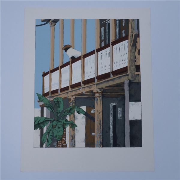 Robert Lider, Original Lithograph on Paper, Balcony