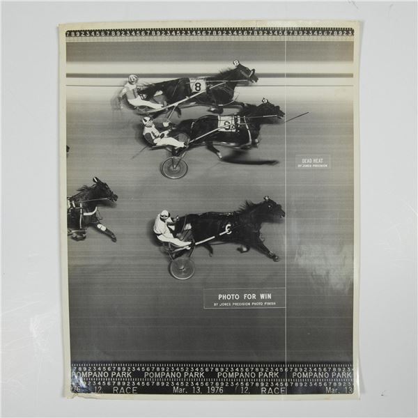 1976 Pompano Park Horse Race, Original Gelatin Silver Photo