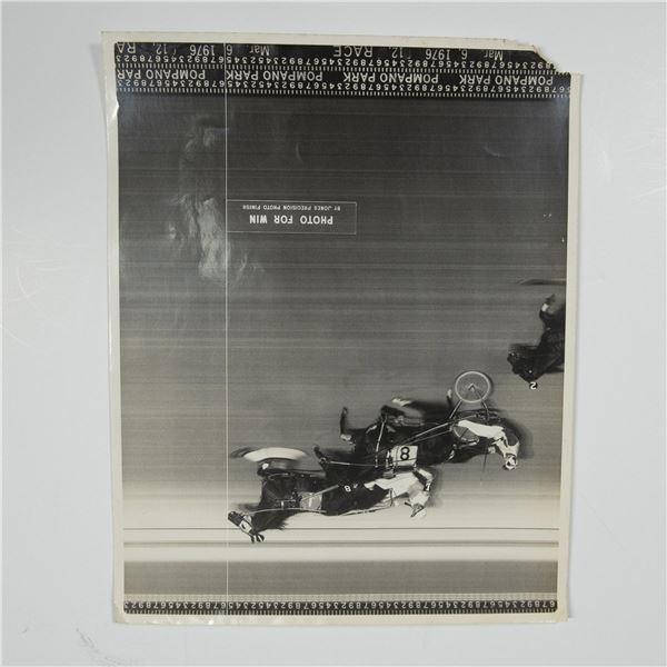 1976 Pompano Park Horse Race, Original Gelatin Silver Photo