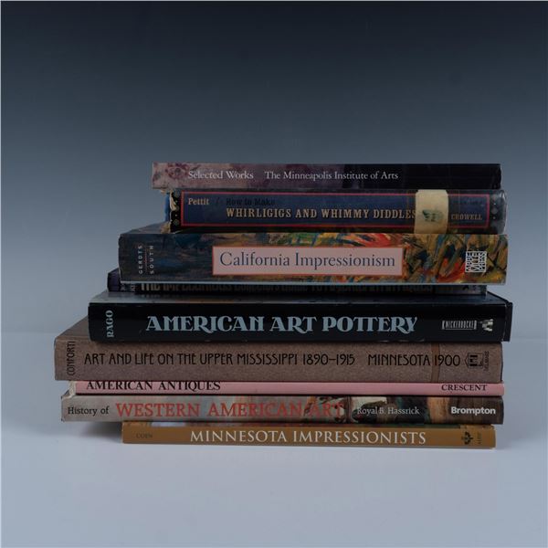 9pc American Art Books and American Crafting Books