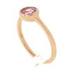 Image 9 : NEW 14k Rose Gold 1.29 ctw GIA Oval Orangy Pink Sapphire Bezel Solitaire Ring