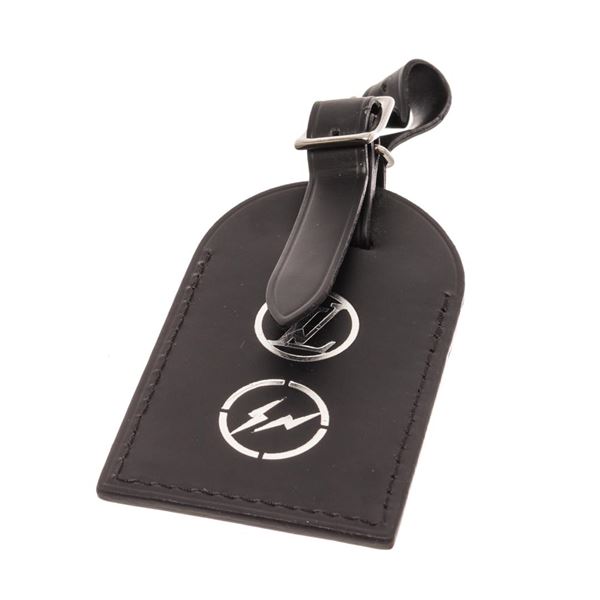 Louis Vuitton Black Leather Fragment Luggage Tag