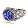 Image 2 : 4.26 ctw Tanzanite and 0.93 ctw Diamond 14K White Gold Ring