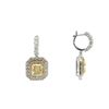 Image 2 : 16.70 ct. EGL USA Fancy Light Yellow Diamond Dangle Earrings - 18KT White and Ye