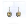 Image 3 : 16.70 ct. EGL USA Fancy Light Yellow Diamond Dangle Earrings - 18KT White and Ye