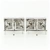 Image 3 : Men's Designer L&M 14k White Gold Fancy Oyster Bracelet Link Swivel Cufflinks