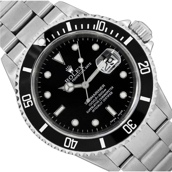 Rolex Mens Stainless Steel Submariner With Rolex Box