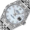 Image 2 : Rolex Mens Stainless Steel Diamond Lugs And Pyramid Bezel Datejust Wristwatch