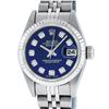 Image 1 : Rolex Ladies Stainless Steel Quickset Blue Diamond Datejust Wristwatch 26MM