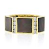 Image 4 : Vintage Gemlok 18K Gold Diamond Inlaid Black Mother of Pearl Eternity Band Ring