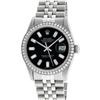Image 3 : Rolex Mens Stainless Steel Black Baguette Diamond 36MM Datejust Wristwatch