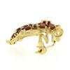 Image 5 : 14K Yellow Gold 1.40 ctw Round Ruby Detailed Textured Fly Bee Insect Pin Brooch