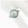 Image 2 : Cartier 18k White Gold 12.75mm Tahitian Gray Pearl .85 ctw Round Pave Diamond Ri
