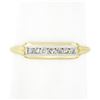 Image 1 : Antique 14k Yellow Gold Palladium Top.12 ctw Single Cut Diamond Channel Band Rin
