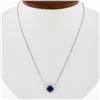 Image 8 : NEW Platinum 2.77 ctw GIA Oval Royal Blue Sapphire Diamond Halo Pendant Necklace