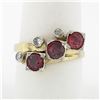 Image 1 : Antique Victorian 14k Yellow Gold 2.15 ctw Old Cut Garnet & Diamond Milgrain Rin