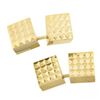 Image 1 : Vintage Solid 14k Yellow Gold Polished Finish Pyramid Textured Square Cuff Links