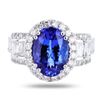 Image 1 : 4.02 ctw Tanzanite and 1.59 ctw Diamond Platinum Ring