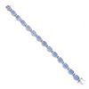 Image 7 : NEW 14k Gold 37.71 ctw Alternating Oval Tanzanite & Round Diamond Tennis Bracele