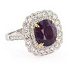 Image 2 : 5.88 ctw UNHEATED Pink Purple KASHMIR Sapphire and 1.58 ctw Diamond 18K White an