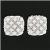 Image 1 : 18k White Gold 0.24 ctw Mosaic Prong Set Diamond Cushion Shape Stud Earrings
