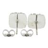 Image 4 : 18k White Gold 0.24 ctw Mosaic Prong Set Diamond Cushion Shape Stud Earrings