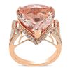 Image 1 : 10.43 ctw Morganite and 0.50 ctw Diamond 14K Rose Gold Ring