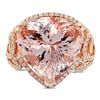 Image 2 : 10.43 ctw Morganite and 0.50 ctw Diamond 14K Rose Gold Ring