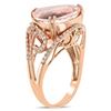 Image 3 : 10.43 ctw Morganite and 0.50 ctw Diamond 14K Rose Gold Ring
