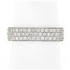 Image 4 : 18k White Gold 1.20 ctw Pave Set Round Diamond Squared 3 Row Eternity Band Ring