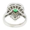 Image 3 : 14k White Gold 2.20 ctw GIA Pear Colombian Emerald Baguette Diamond Ballerina Ri