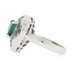 Image 4 : 14k White Gold 2.20 ctw GIA Pear Colombian Emerald Baguette Diamond Ballerina Ri