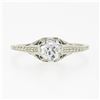 Image 4 : Antique 14k Gold 0.54 ctw GIA European Diamond Solitaire Filigree Engagement Rin