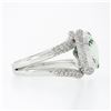 Image 5 : 18K White Gold Oval Bezel Prasiolite Quartz & Pave Diamond Twisted Cocktail Ring
