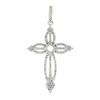 Image 1 : Solid 10k White Gold 0.35 ctw Round Prong Set Diamond Open Work Cross Pendant