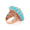Image 3 : 15.90 ctw Morganite and 1.94 ctw Diamond 14K Rose Gold Ring with Blue Enamel