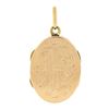 Image 5 : Antique 14k Rose Gold & Platinum Stripped Work Polished Oval Locket Pendant
